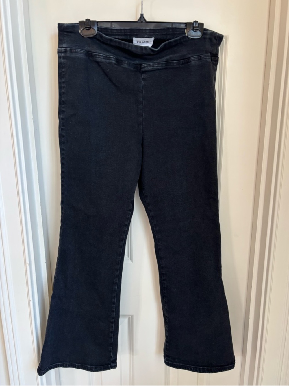 Frame Denim Black Bootcut Pull On Jeans